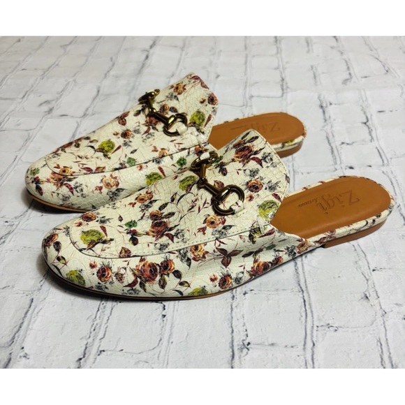Zigi Artisan Shoes - Zigi Artisan Floral Snake Embossed Horsebit Loafer Mules 10 Chic Slip-On Shoes